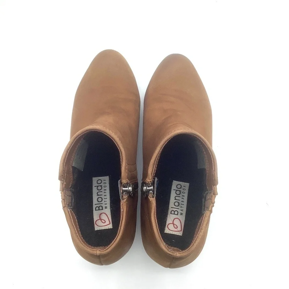 Blondo Valli 2.0 Waterproof Leather Bootie‎ Cognac Size 7.5M